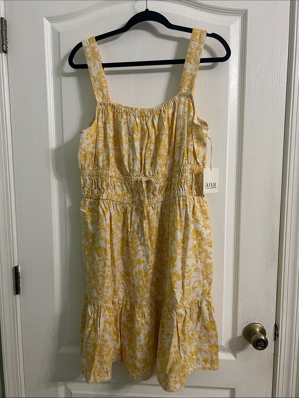 a.n.a Yellow Floral Midi Dress